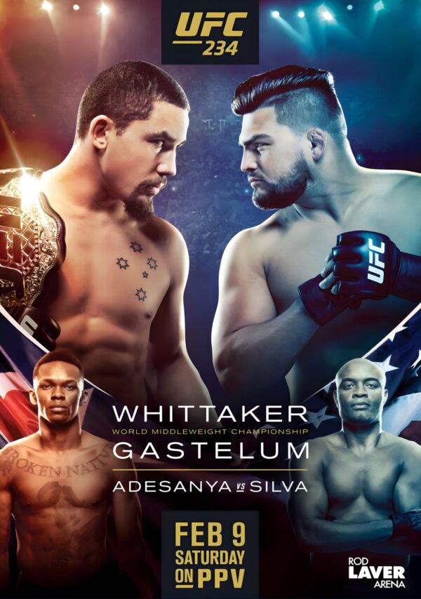 UFC 234 Israel Adesanya vs. Anderson Silva 2019 Fight Poster
