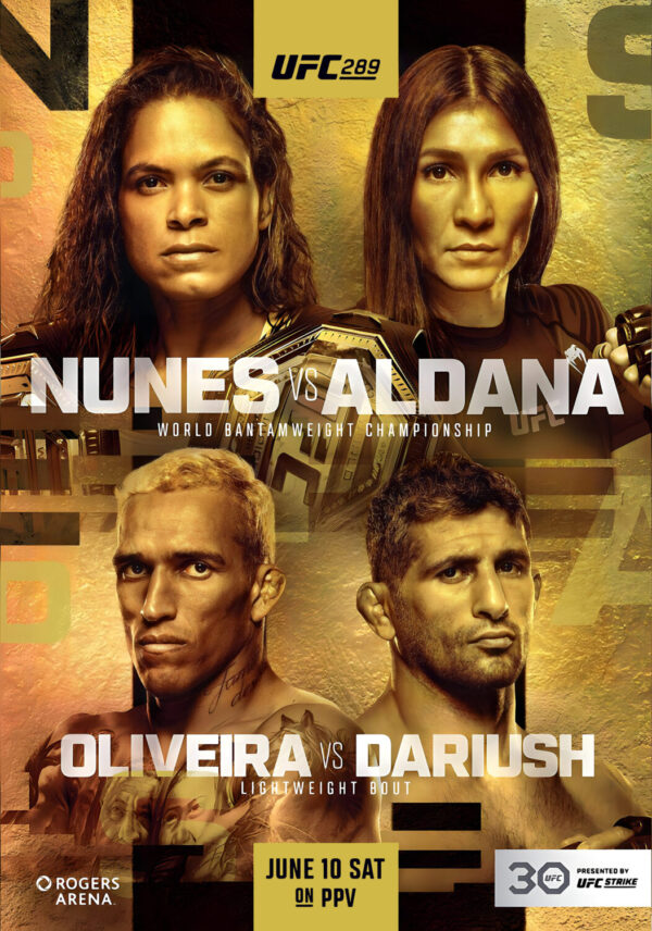 UFC 289 Amanda Nunes vs. Irene Aldana 2023 Fight Poster