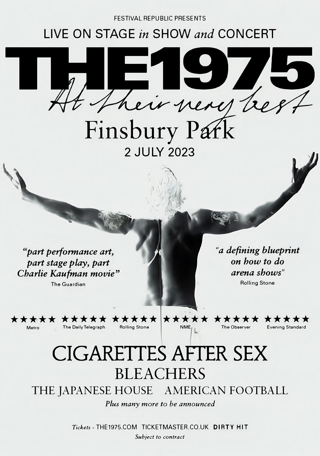 THE 1975 At Their Very Best Tour London Finsbury Park Poster