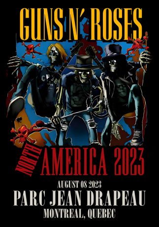 GUNS N ROSES We're F'N' Back! North America 2023 Tour: Montreal, Quebec - Parc Jean Drapeau Poster Print