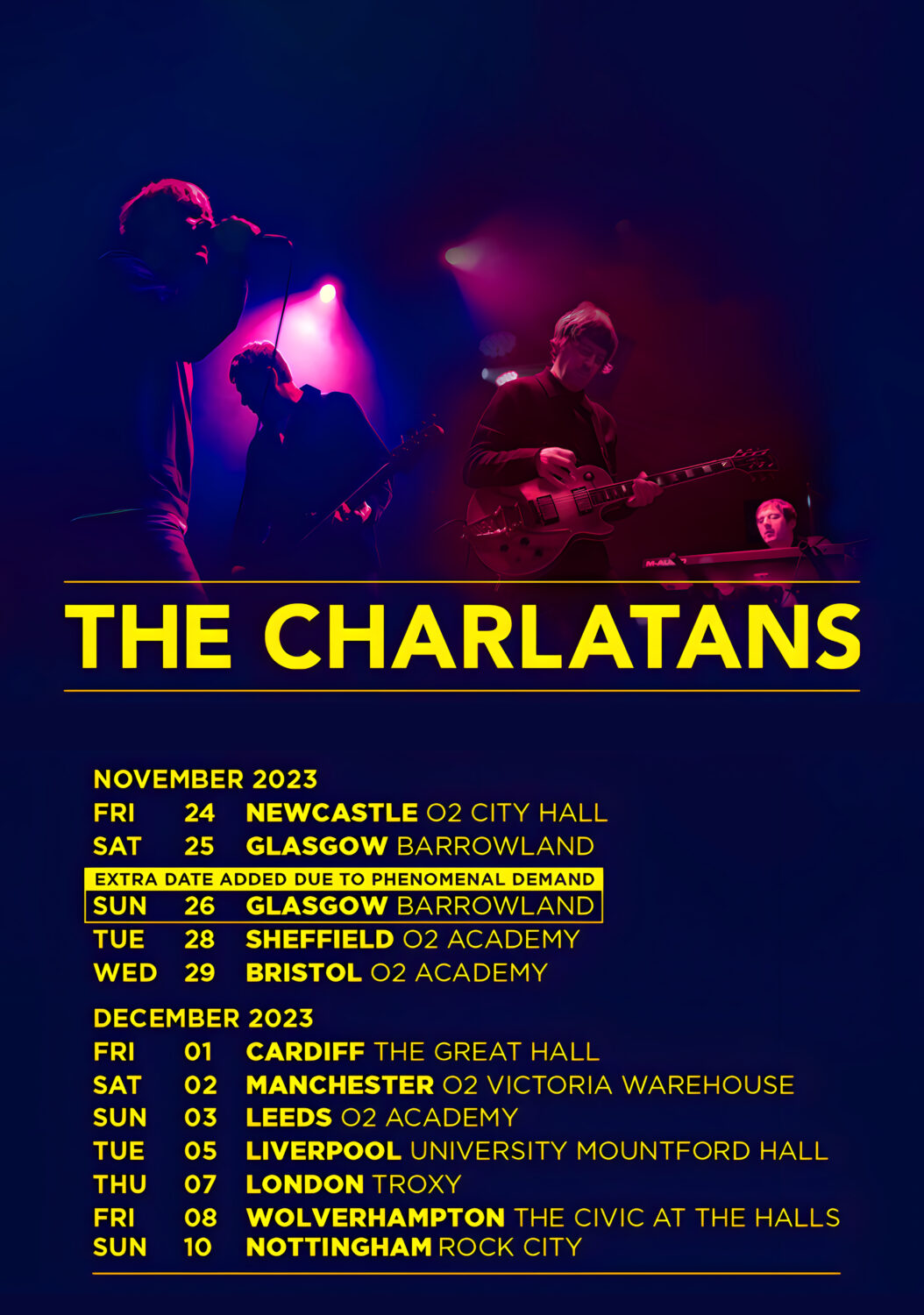 THE CHARLATANS A Head Full of Ideas 2023 Tour Poster Print