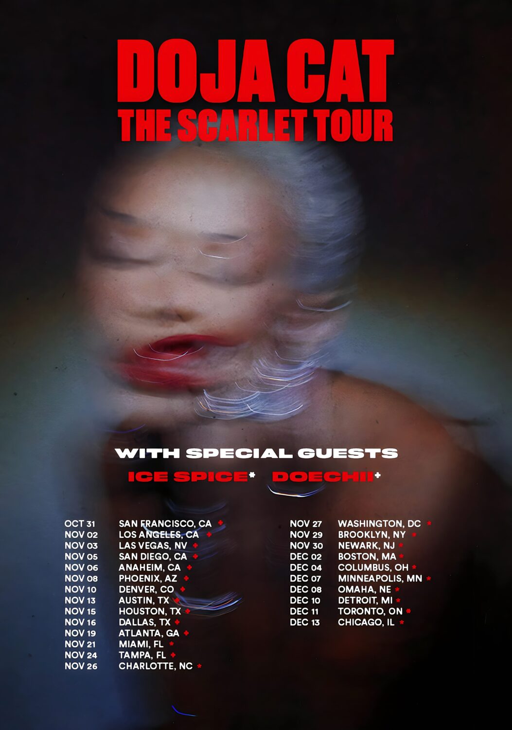 DOJA CAT The Scarlet Tour 2023 North America Poster Print