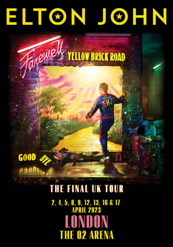 ELTON JOHN Farewell Yellow Brick Road 2023 UK Tour: LONDON The O2 Arena - April Poster Print