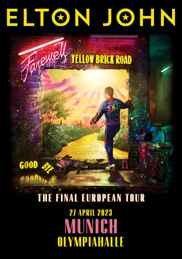 ELTON JOHN Farewell Yellow Brick Road 2023 European Tour: MUNICH Olympiahalle Poster Print