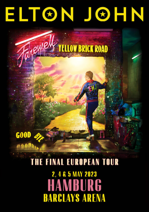 ELTON JOHN Farewell Yellow Brick Road 2023 European Tour: HAMBURG Barclays Arena Poster Print