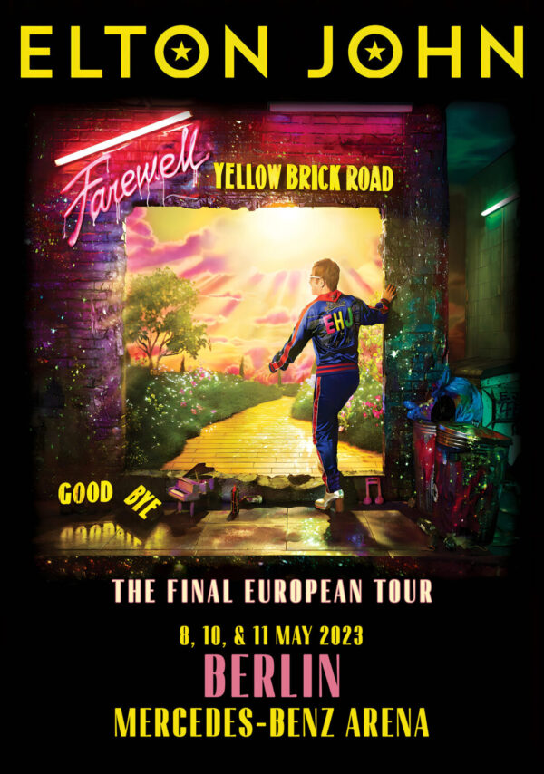ELTON JOHN Farewell Yellow Brick Road 2023 European Tour: BERLIN Mercedes-Benz Arena Poster Print