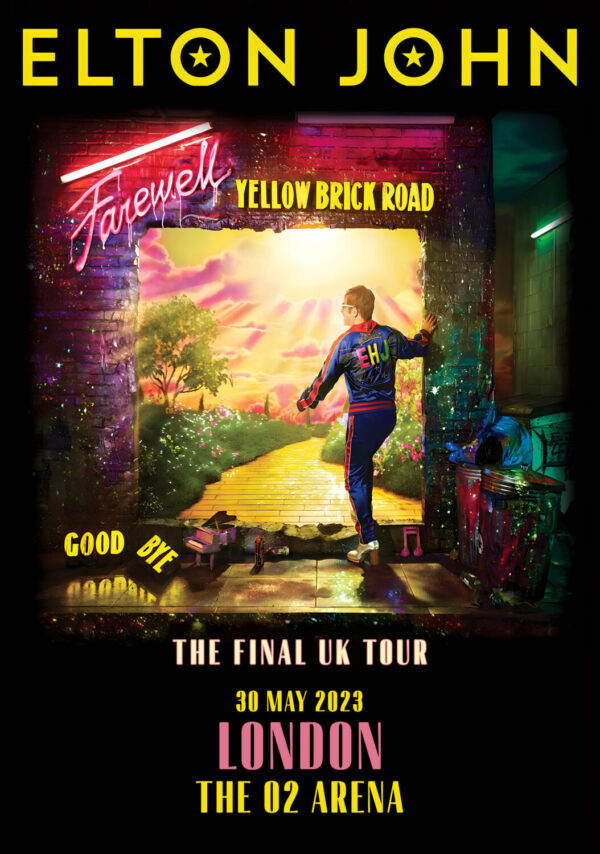 ELTON JOHN Farewell Yellow Brick Road 2023 UK Tour: LONDON The O2 Arena - May Poster Print