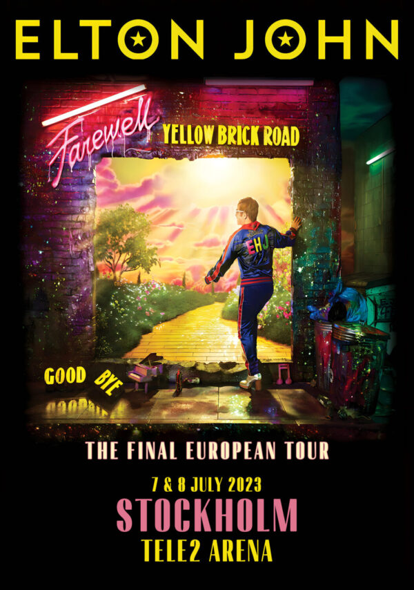 ELTON JOHN Farewell Yellow Brick Road 2023 European Tour: STOCKHOLM Tele2 Arena Poster Print