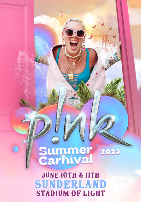 P!NK (PINK) Summer Carnival 2023 UK Tour: SUNDERLAND Stadium of Light Poster Print