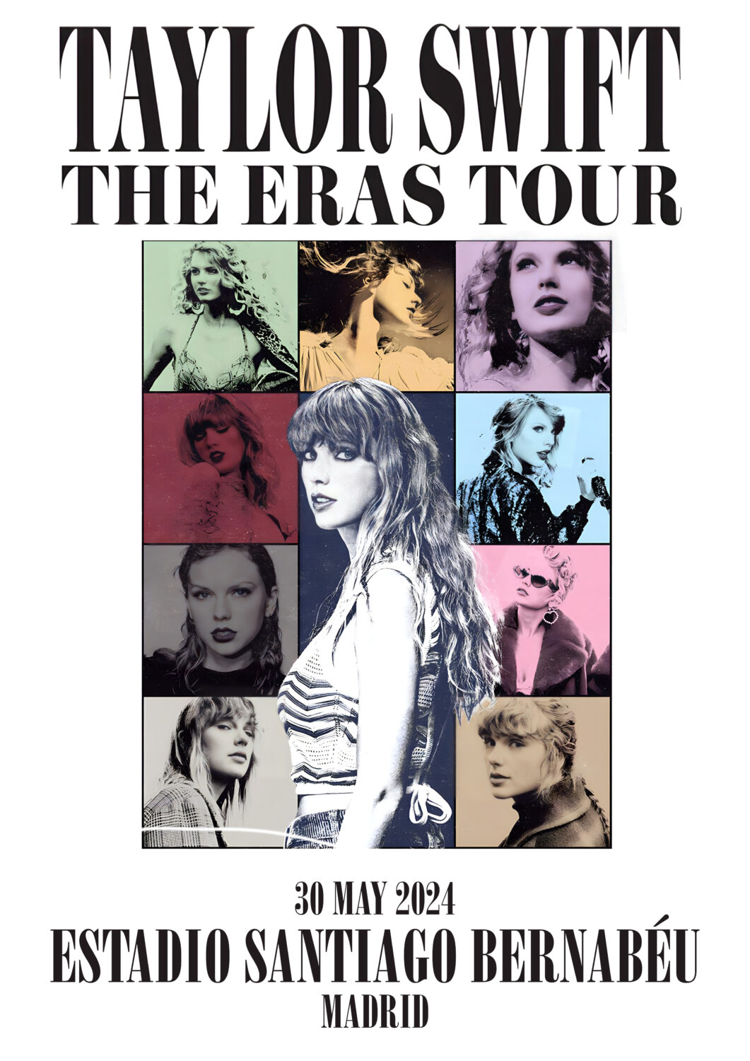TAYLOR SWIFT Eras Stadium 2025 World Tour Madrid Poster