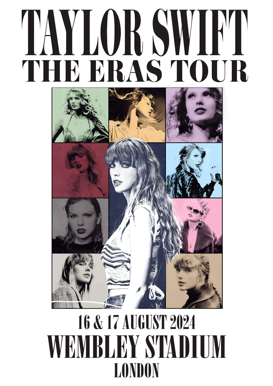 TAYLOR SWIFT Eras Stadium 2024 World Tour London Poster