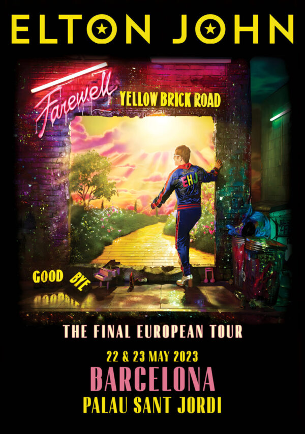 ELTON JOHN Farewell Yellow Brick Road 2023 European Tour: BARCELONA Palau Sant Jordi Poster Print