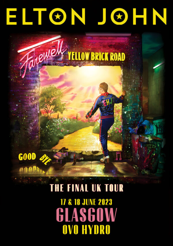 ELTON JOHN Farewell Yellow Brick Road 2023 UK Tour: GLASGOW OVO Hydro Poster Print