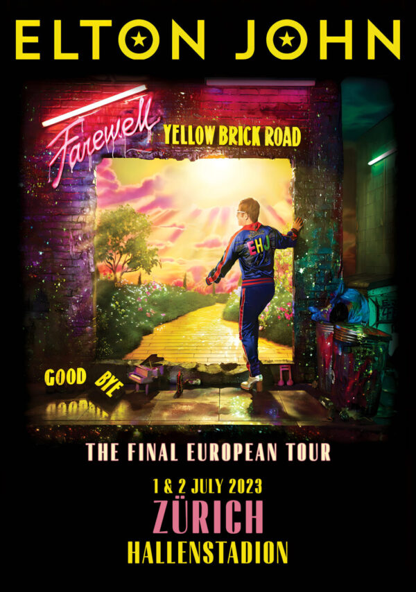 ELTON JOHN Farewell Yellow Brick Road 2023 European Tour: ZURICH Hallenstadion Poster Print