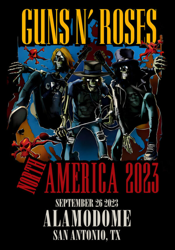 GUNS N ROSES We're F'N' Back! North America 2023 Tour: San Antonio, TX - Alamodome Poster Print