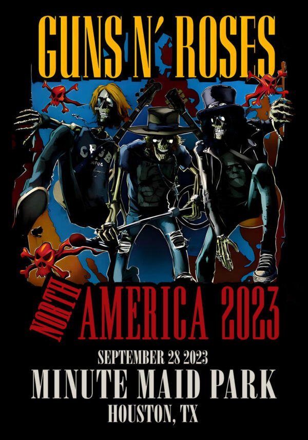 GUNS N ROSES We're F'N' Back! North America 2023 Tour: Houston, TX - Minute Maid Park Poster Print