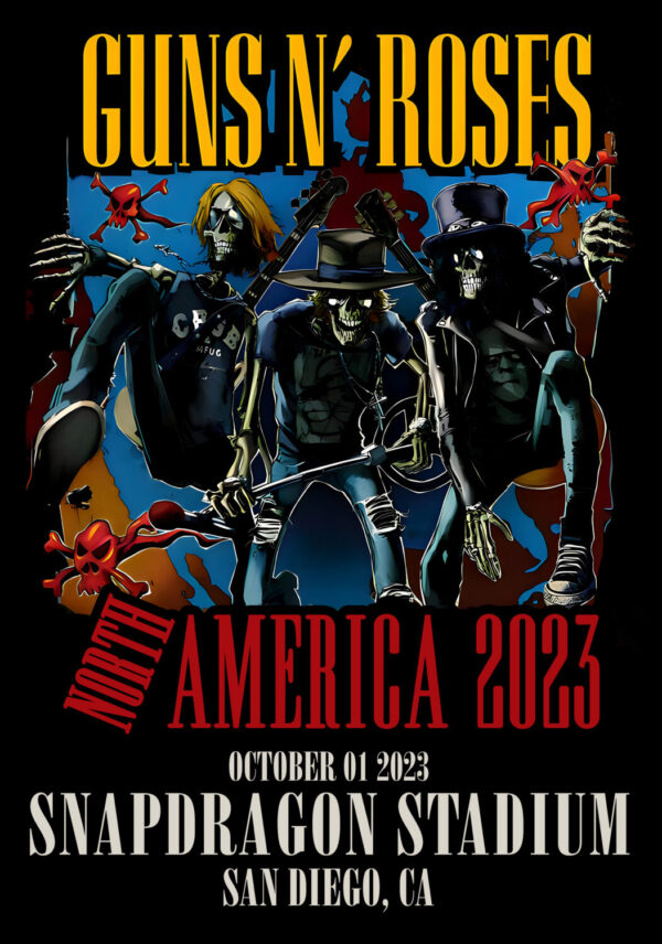 GUNS N ROSES We're F'N' Back! North America 2023 Tour: San Diego, CA - Snapdragon Stadium Poster Print