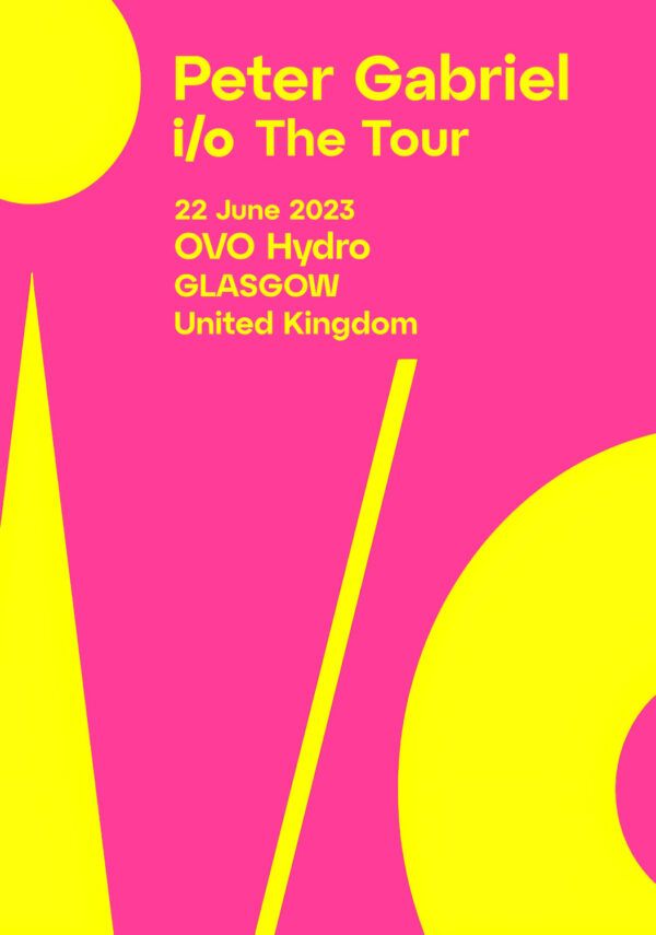 PETER GABRIEL The i/o 2023 UK Tour: GLASGOW OVO Hydro Poster Print