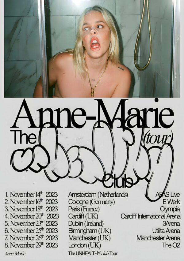 ANNE-MARIE The Unhealthy Club 2023 UK Tour Poster Print