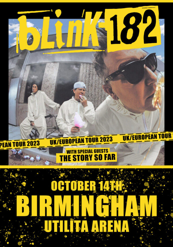 BLINK 182 2023 UK Reunion Tour: Birmingham Utility Arena Poster
