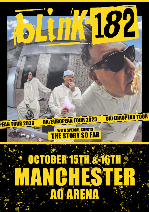BLINK 182 2023 UK Reunion Tour: Manchester AO Arena Poster