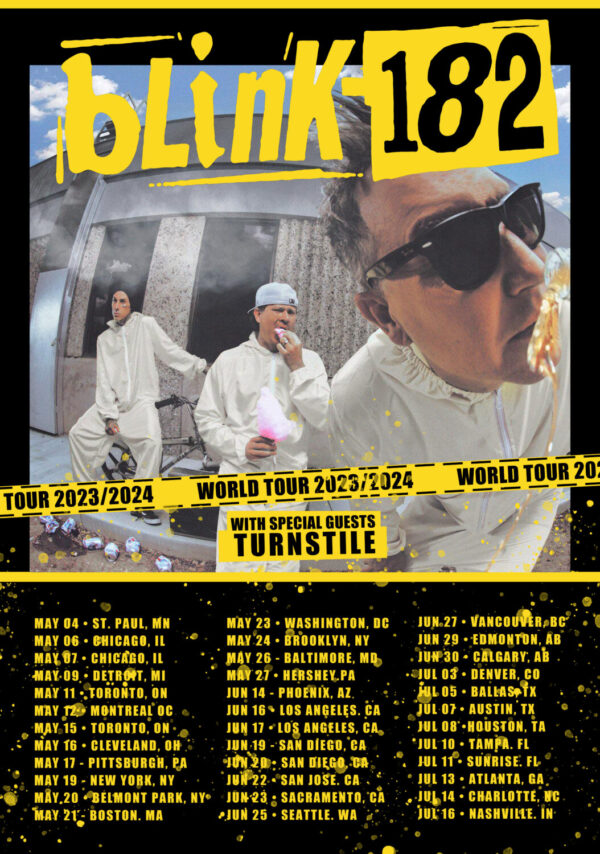 BLINK 182 2023 North American U.S. Canada Reunion Tour Poster