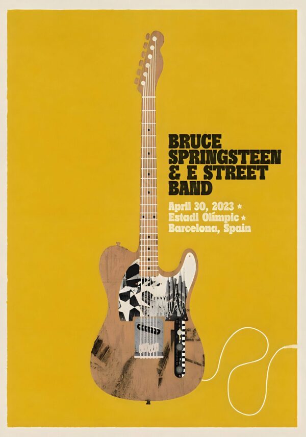 BRUCE SPRINGSTEEN & E Street Band 2023 World Tour: BARCELONA, Spain - Estadi Olímpic - April 30 2023 Poster Print