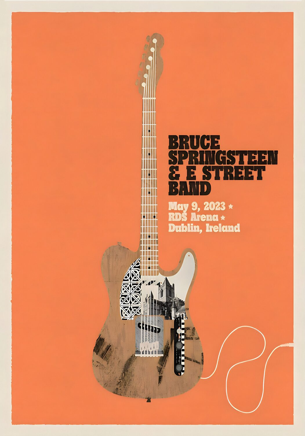 BRUCE SPRINGSTEEN & E Street Band 23 Tour DUBLIN Poster