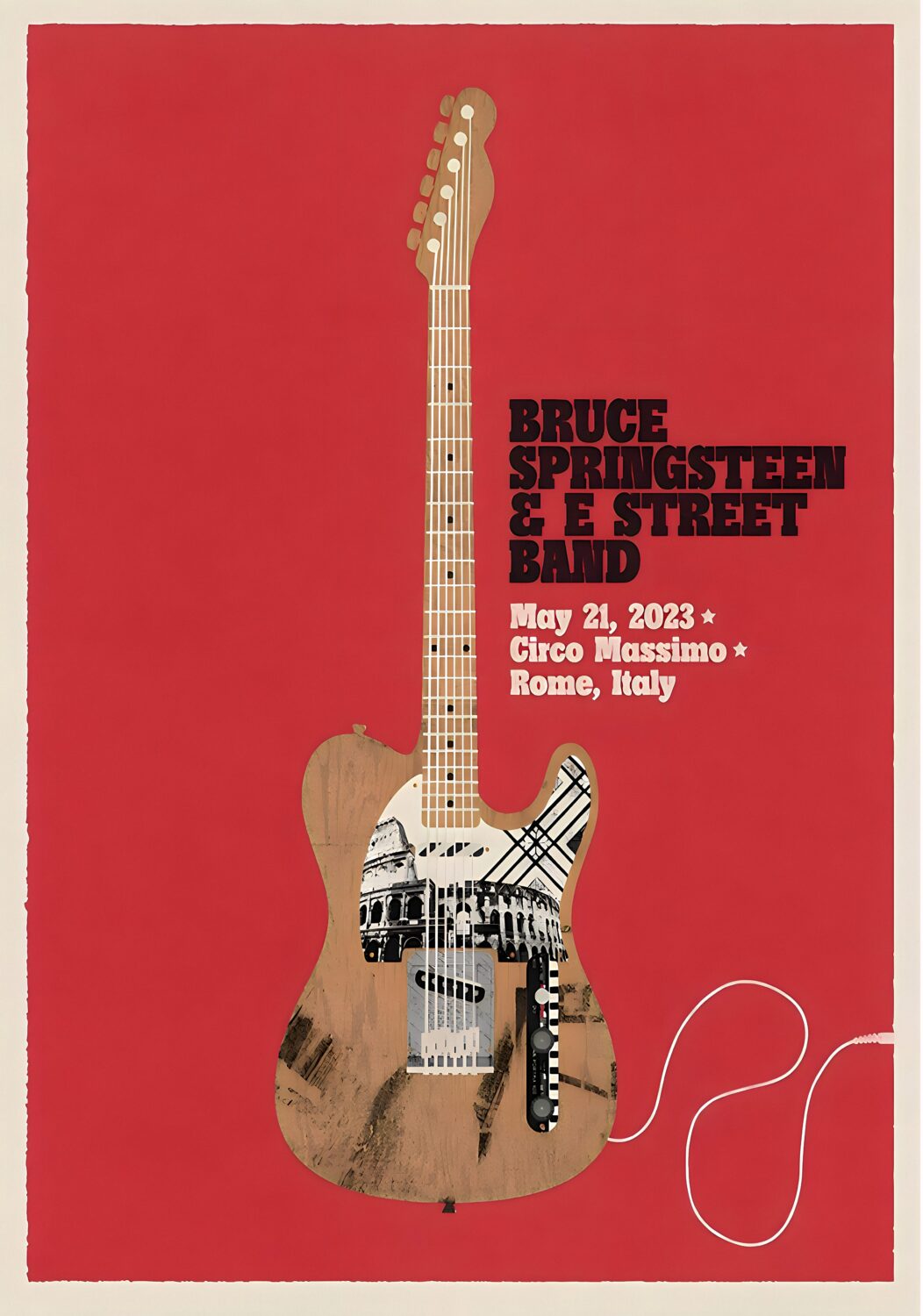 BRUCE SPRINGSTEEN & E Street Band 23 Tour ROME Poster