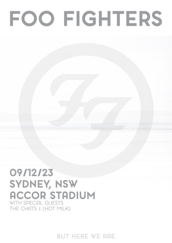 FOO FIGHTERS But Here We Are 2023 Australia & New Zealand Tour: SYDNEY Accor Stadium Poster Print