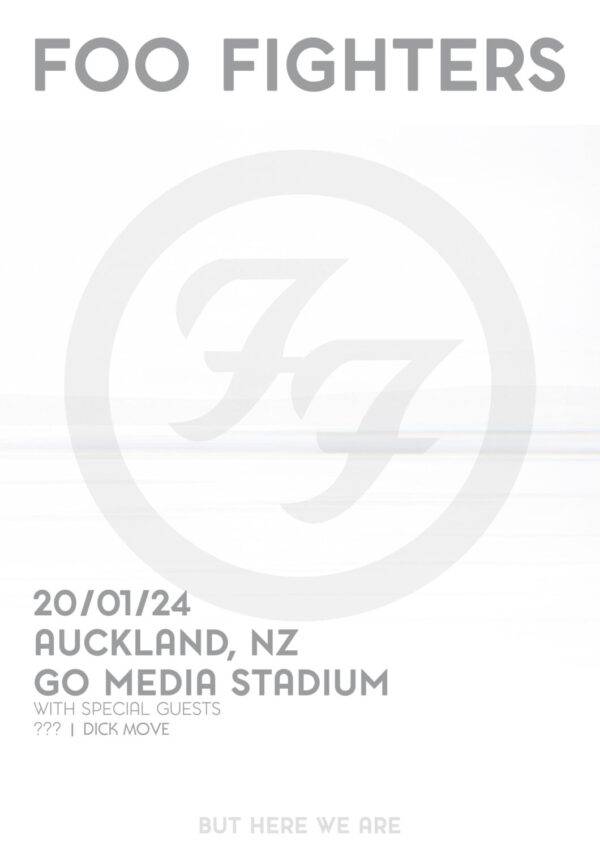 FOO FIGHTERS But Here We Are 2023 Australia & New Zealand Tour: AUCKLAND Go Media Stadium Poster Print