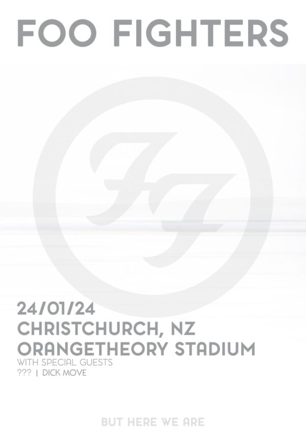 FOO FIGHTERS But Here We Are 2023 Australia & New Zealand Tour: CHRISTCHURCH Orangetheory Stadium Poster Print