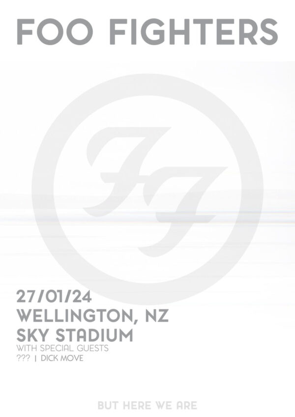 FOO FIGHTERS But Here We Are 2023 Australia & New Zealand Tour: WELLINGTON Sky Stadium Poster Print