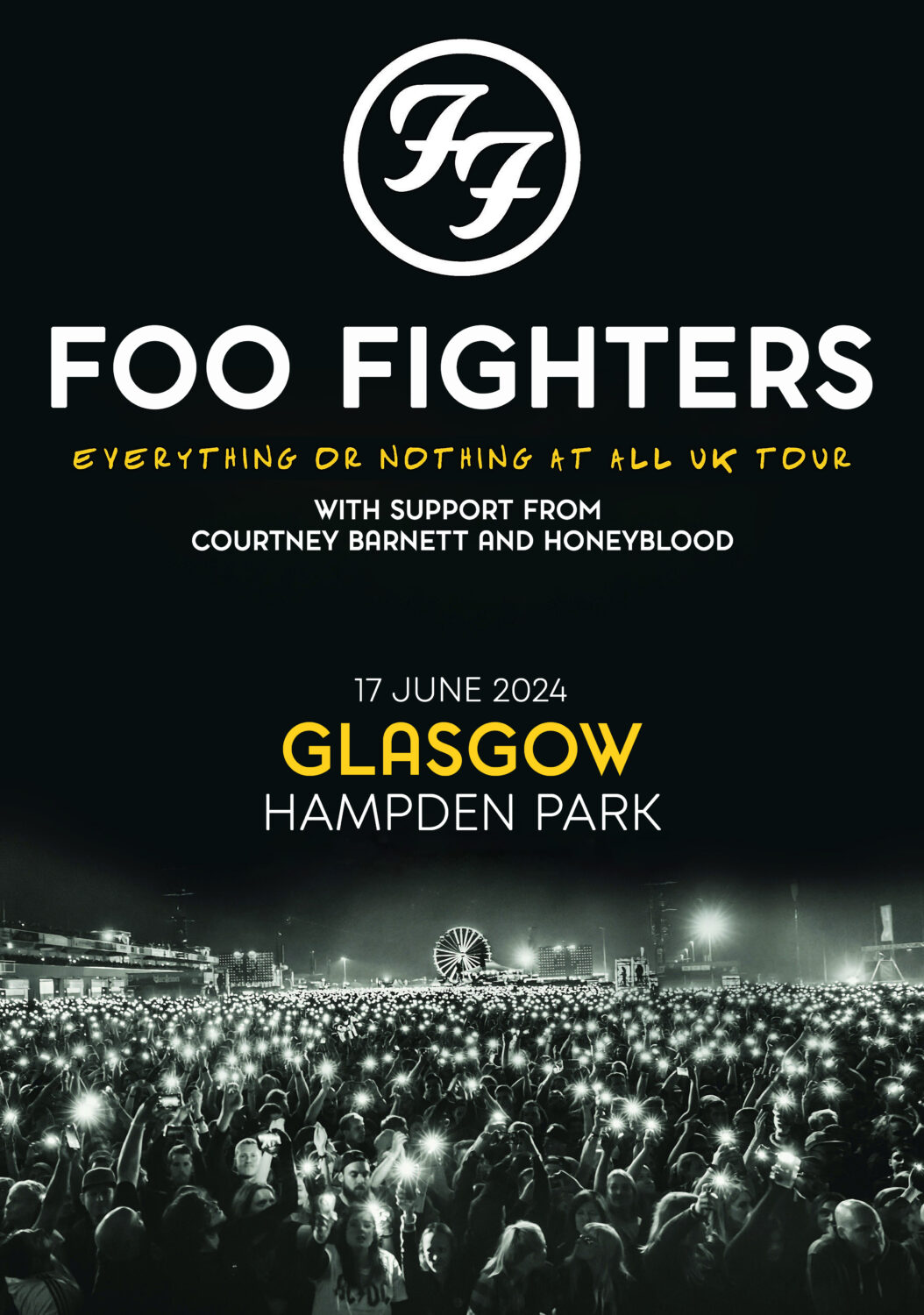 FOO FIGHTERS UK Tour GLASGOW Poster