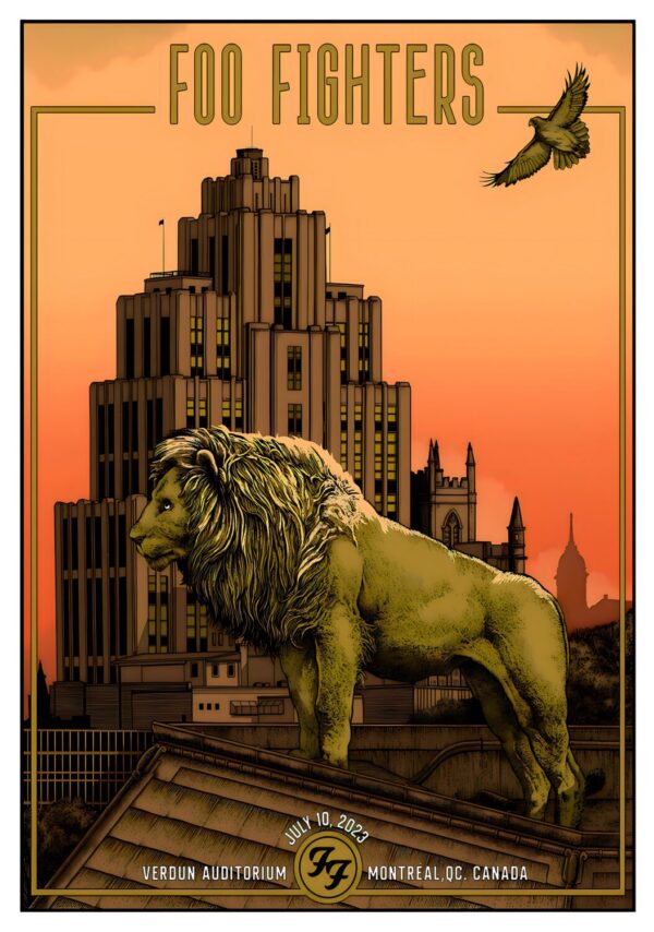 FOO FIGHTERS But Here We Are 2023 Tour: MONTREAL, CA Veroun Auditorium Poster Print