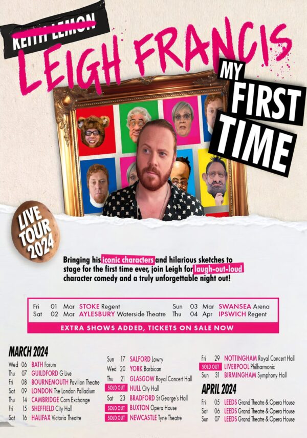 LEIGH FRANCIS (Keith Lemon) My First Time 2024 UK Tour Poster Print