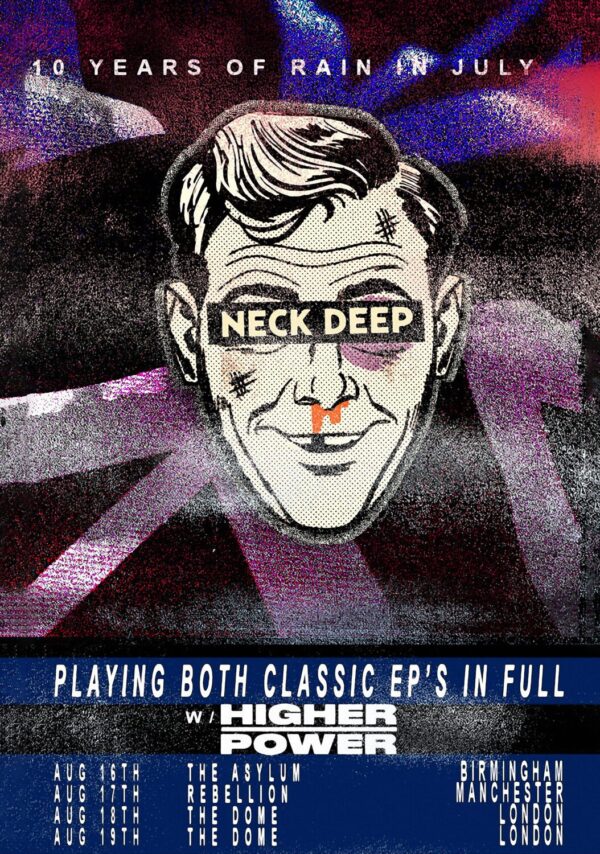 NECK DEEP 10 Years of Rain in July 2023 Tour Poster Print