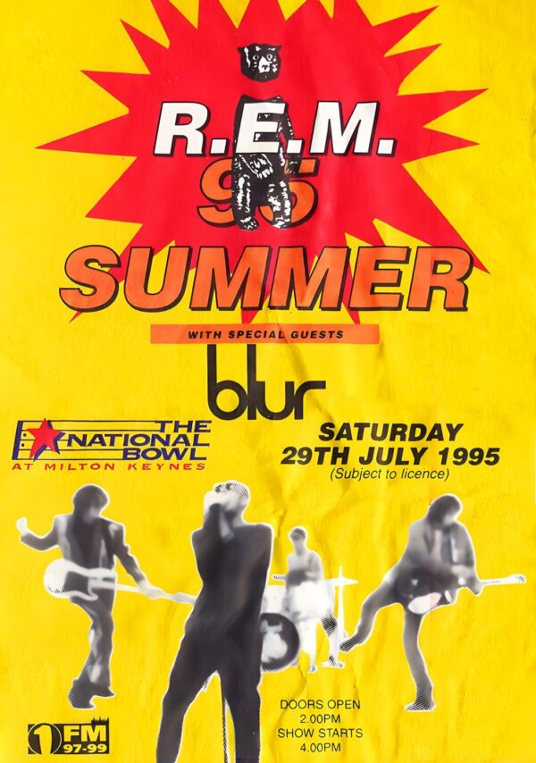 R.E.M. Monster 1995 UK The National Bowl At Milton Keynes Tour Poster Print