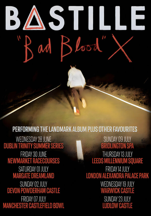 BASTILLE Bad Blood X - 10th Anniversary 2023 UK Tour Poster Print