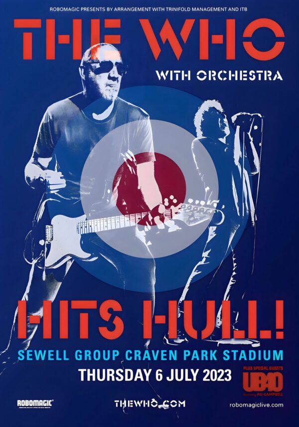 THE WHO The Who Hits Back 2023 UK Orchestra Tour: HULL Sewell Group Craven Park Stadium Poster Print