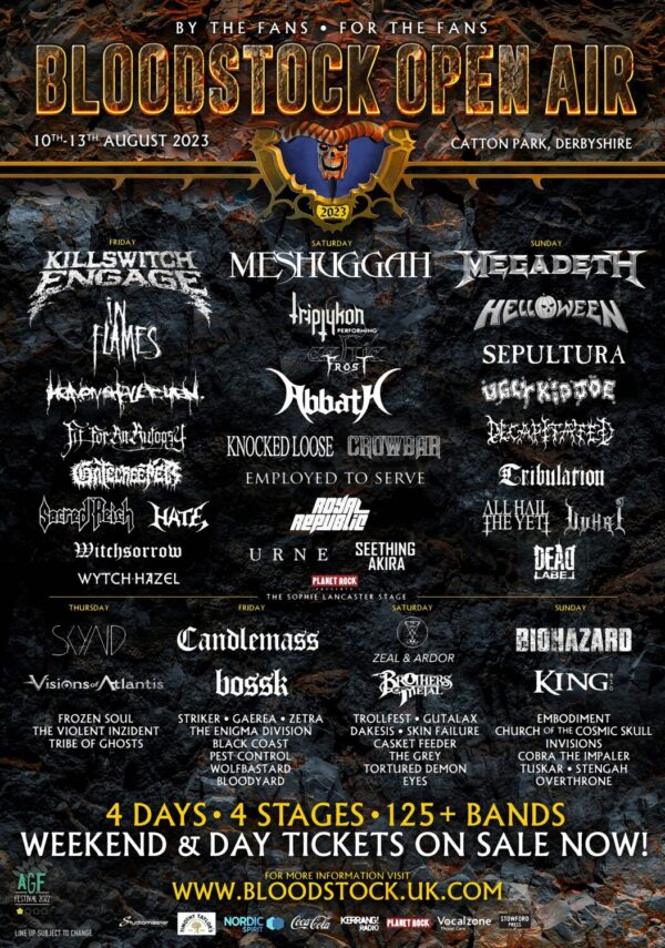 BLOODSTOCK OPEN AIR FESTIVAL 2023 Line Up Poster Print