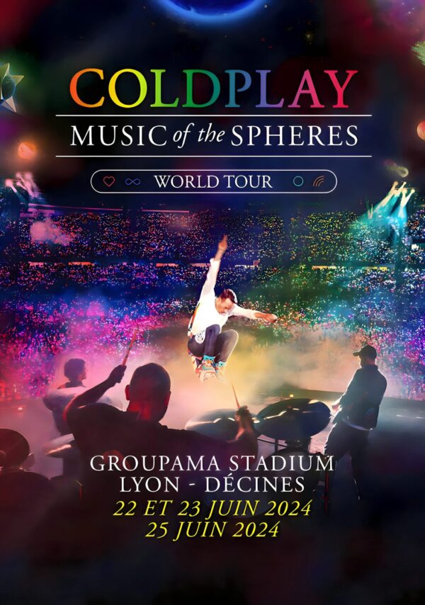 COLDPLAY Music of Spheres 2024 European Tour: LYON Groupama Stadium Poster Print