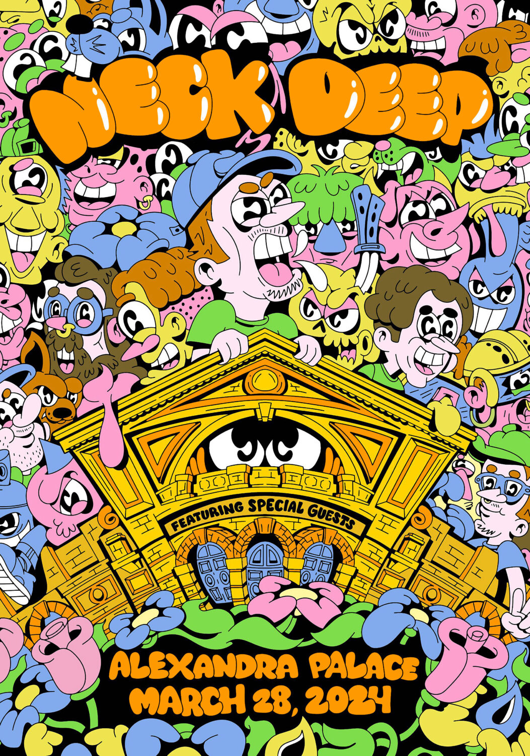 Neck deep london alexandra palace poster march 28 2024