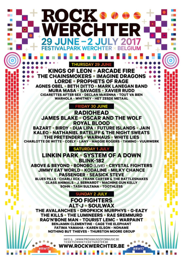 ROCK WERCHTER FESTIVAL 2017 Line Up Poster Print