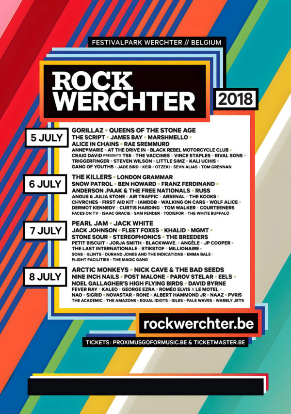 ROCK WERCHTER FESTIVAL 2018 Line Up Poster Print