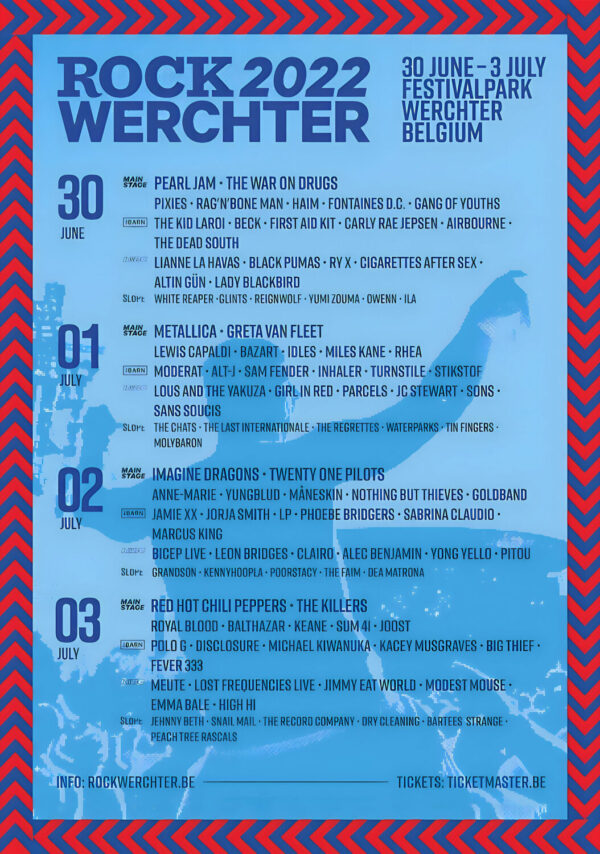 ROCK WERCHTER FESTIVAL 2022 Line Up Poster Print