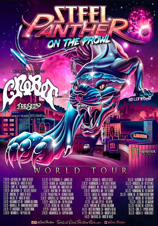 STEEL PANTHER On The Prowl 2023 World Tour Poster Print