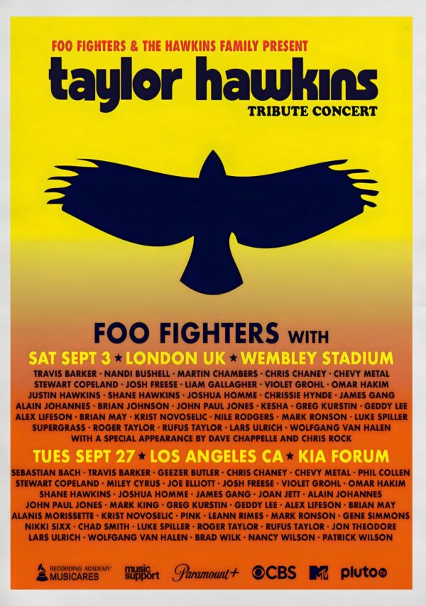 TAYLOR HAWKINS Tribute Concert: LONDON Wembley Stadium - LOS ANGELES Forum Poster Print