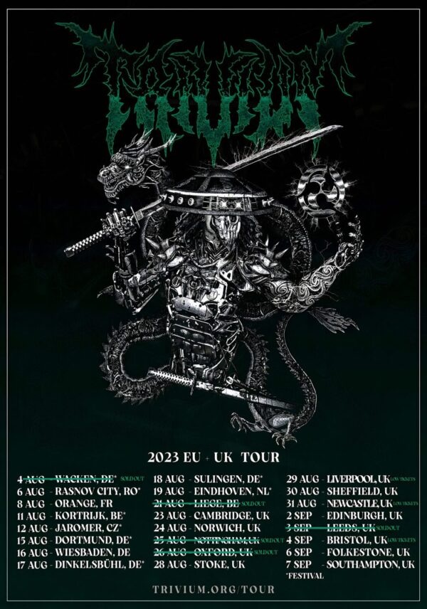 TRIVIUM In the Court of the Dragon 2023 UK & European Tour Poster Print