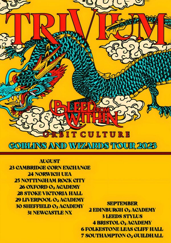 TRIVIUM In the Court of the Dragon 2023 UK Tour Poster Print